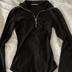 Danielle Guizio black long sleeve bodysuit